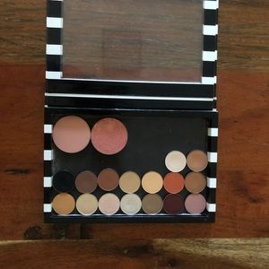 Palette of eyeshadows and blush